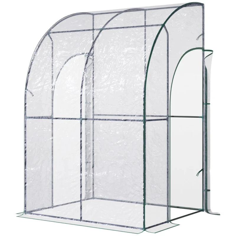 Outsunny Greenhouse Lean To 143x118x212 Cm - Clear 12 Outsunny Greenhouse Lean To 143x118x212 Cm - Clear - Image 12