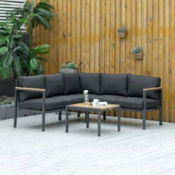 Outsunny Corner Sofa Set L Shape With Table - Dark Grey 22 Outsunny Corner Sofa Set L Shape With Table - Dark Grey -Home Furnishing Serie Shop KI86ff17f52a161b3 jpg