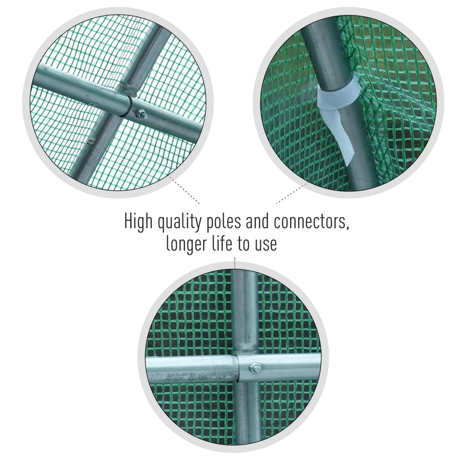 Outsunny Galvanised Steel Walk-in Greenhouse 6 X 3M Green 4 Outsunny Galvanised Steel Walk-in Greenhouse 6 X 3M Green - Image 4