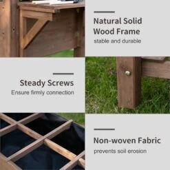 Outsunny Wooden Raised Garden Plant Stand Tall Flower Bed With Shelf 123 X 54 X 74cm -Home Furnishing Serie Shop LKT30b17dc5b043d1 3221f3ff 29fd 4ba2 84c8 f064180b6528