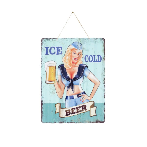 La Hacienda Wall Art - Corrugated Ice Cold Beer Metal Sign 1 La Hacienda Wall Art - Corrugated Ice Cold Beer Metal Sign