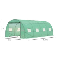 Outsunny Greenhouse Tunnel 6 X 3 M - Green 13 Outsunny Greenhouse Tunnel 6 X 3 M - Green -Home Furnishing Serie Shop Lnta1217f0653fc54 jpg