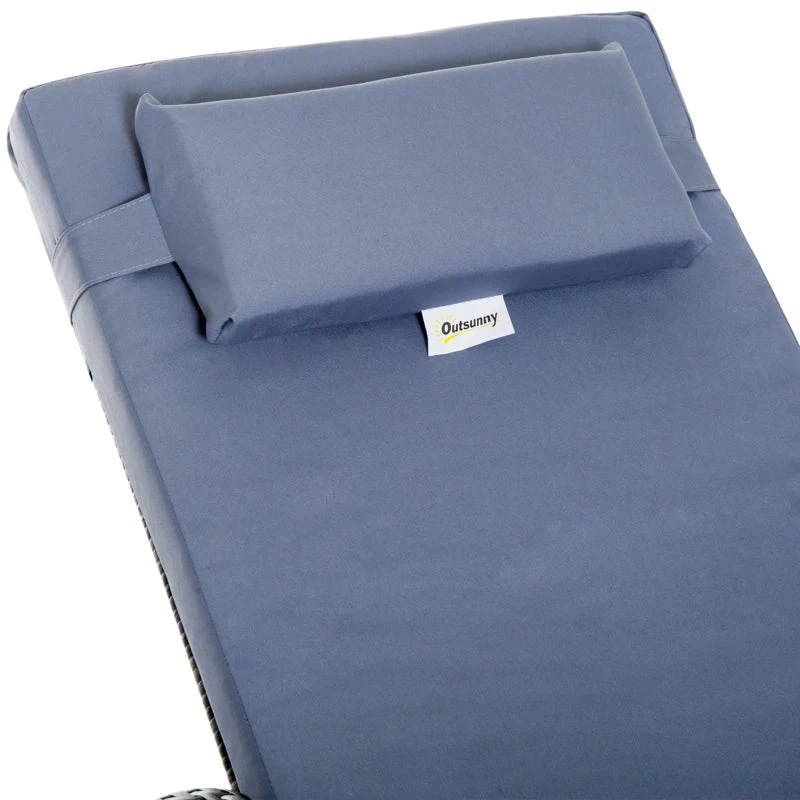 Outsunny Rattan Lounge Set With Side Table - Grey 10 Outsunny Rattan Lounge Set With Side Table - Grey - Image 10