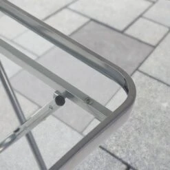 Silver & Stone Folding Side Table With Glass Top 40cm X 40cm X 46cm -Home Furnishing Serie Shop MicrosoftTeams image 412