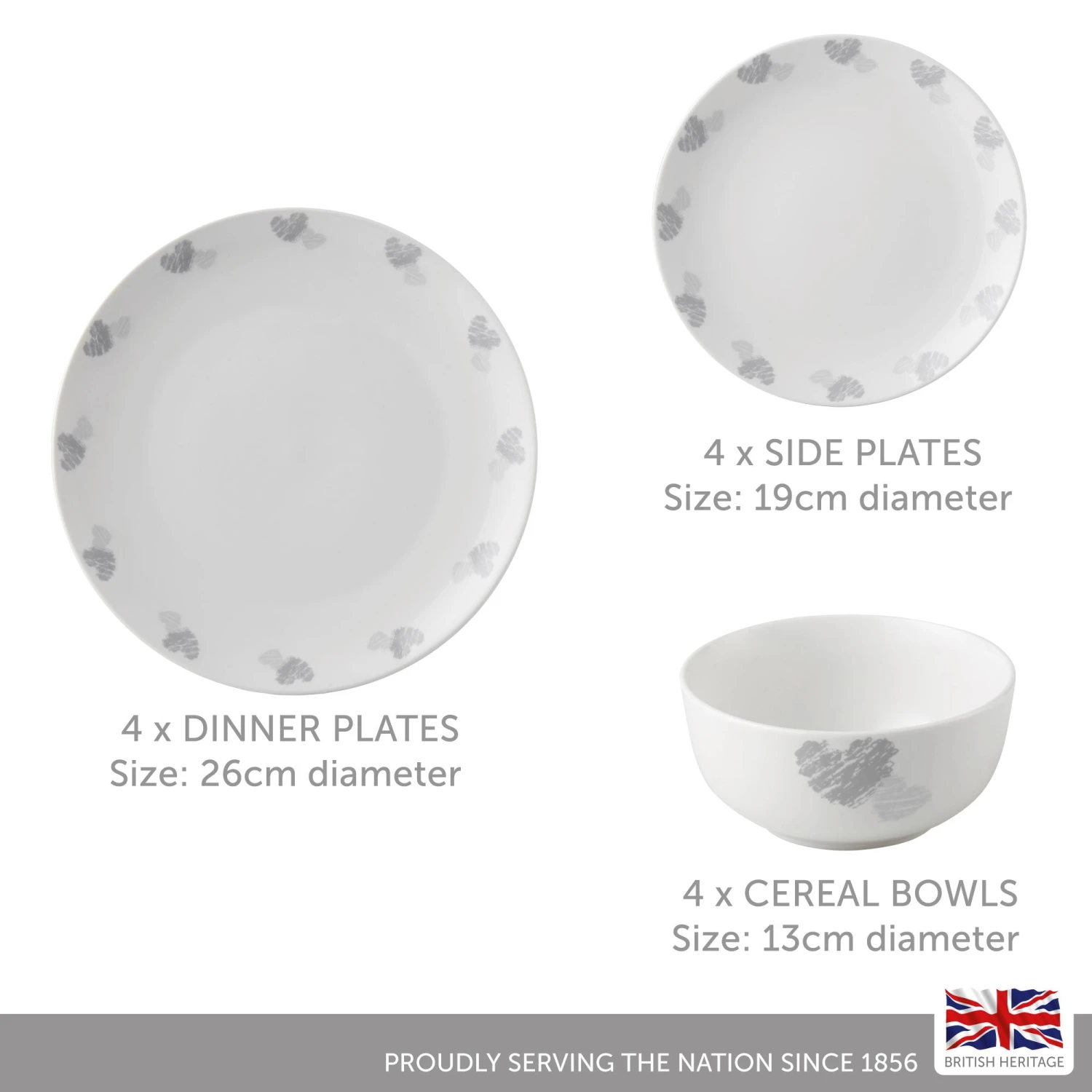 Lewis's 12 Piece Dinner Set - Hearts 3 Lewis's 12 Piece Dinner Set - Hearts - Image 3