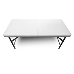 Silver & Stone Folding Trestle Table 4ft 120 X 56 X 73cm - White