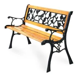 Silver & Stone Atlanta 3 Seater Wooden Rose Effect Garden Bench 1.25m 4 Foot