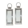 Lewis's Rectangular Lanterns Candle Holders Set Of 2 - 13x12x32cm