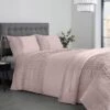 Lewis's Aria Quilted Satin Panel Luxury Duvet Set - Blush Pink