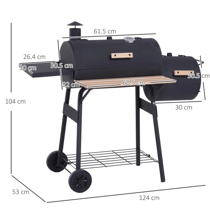 Outsunny Portable Charcoal BBQ Grill 3 Outsunny Portable Charcoal BBQ Grill - Image 3