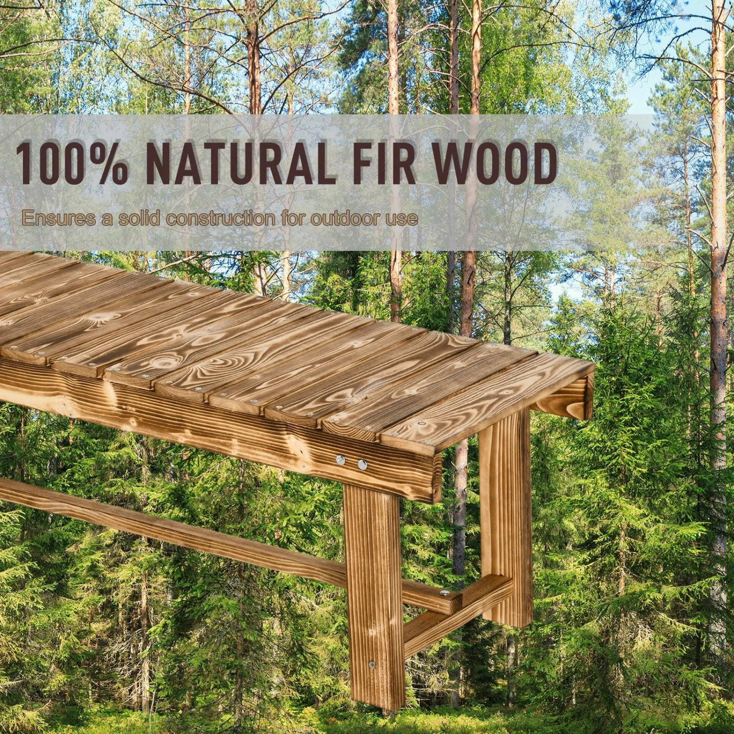 Outsunny Garden Stool - Carbonised 4 Outsunny Garden Stool - Carbonised - Image 4