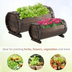 Outsunny 2PCs Wooden Flower Plant Pot 14 Outsunny 2PCs Wooden Flower Plant Pot -Home Furnishing Serie Shop NF4b1017ee2cf0709 e2e57225 d73b 4e61 bc14 d2c4c2ba5aac