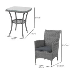 Outsunny Rattan Bistro Set 3pc - Grey -Home Furnishing Serie Shop Nqfa1217eecc2a6ec jpg