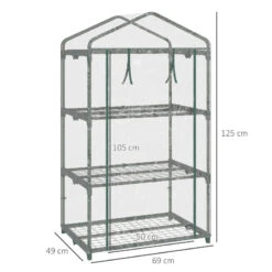 Outsunny Mini Greenhouse 3 Tier 69Lx49Wx125H Cm - Clear 13 Outsunny Mini Greenhouse 3 Tier 69Lx49Wx125H Cm - Clear -Home Furnishing Serie Shop O0na1217f0101243c jpg