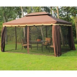 Outsunny Garden Gazebo - Brown 12 Outsunny Garden Gazebo - Brown -Home Furnishing Serie Shop O2o53917dc39d3c68