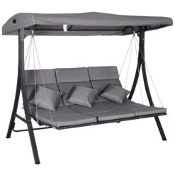 Outsunny 3 Seater Swing Bench - Grey 5 Outsunny 3 Seater Swing Bench - Grey -Home Furnishing Serie Shop OuCc8917dc3d431eb