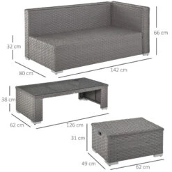 Outsunny Outdoor Rattan Sofa Corner Set 6 Piece - Grey -Home Furnishing Serie Shop PA4a1217eecc28f6f jpg