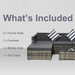 Outsunny Rattan Sofa Set With Chez Lounge And Coffee Table - Grey 18 Outsunny Rattan Sofa Set With Chez Lounge And Coffee Table - Grey -Home Furnishing Serie Shop PIu7561863a96da05 jpg