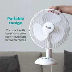 Tower Presto Desk Fan 12" - White