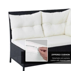 Outsunny Rattan Corner Sofa Set With Table And Footstools - Black 14 Outsunny Rattan Corner Sofa Set With Table And Footstools - Black -Home Furnishing Serie Shop PnHa0917eecc29106 jpg