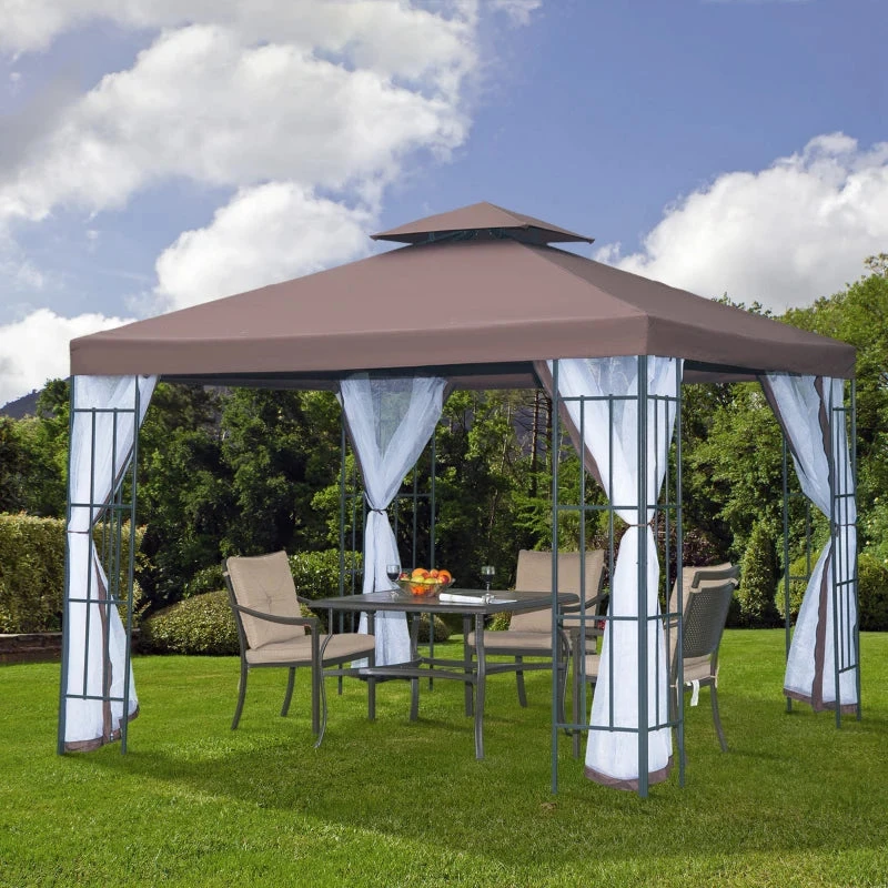 Outsunny 3 X 3(m) Gazebo Coffee 2 Outsunny 3 X 3(m) Gazebo Coffee - Image 2
