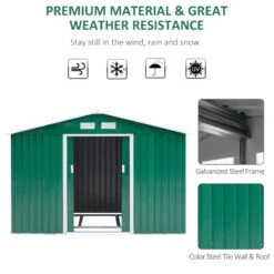 Outsunny Galvanised Metal Garden Shed 9ft X 6ft - Green 14 Outsunny Galvanised Metal Garden Shed 9ft X 6ft - Green -Home Furnishing Serie Shop PuWa09188d3a6e87c jpg
