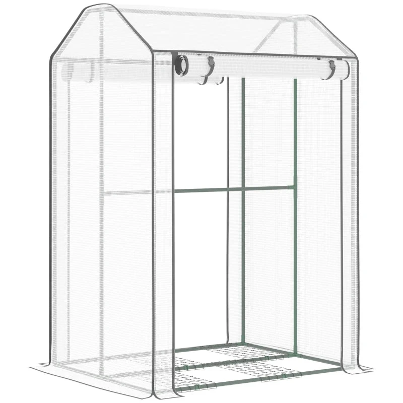 Outsunny Mini Greenhouse 100x80x150cm - White 1 Outsunny Mini Greenhouse 100x80x150cm - White