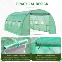 Outsunny Greenhouse Tunnel 6 X 3 M - Green 16 Outsunny Greenhouse Tunnel 6 X 3 M - Green -Home Furnishing Serie Shop Q7Tb1017f0653fc54 jpg