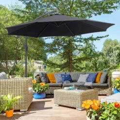 Outsunny Cantilever Banana Parasol 3m - Black 14 Outsunny Cantilever Banana Parasol 3m - Black -Home Furnishing Serie Shop QLR90f182a12c6128 jpg