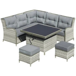 Outsunny Outdoor Wicker Sofa Furniture Set 1.2m 6 Piece - Grey 21 Outsunny Outdoor Wicker Sofa Furniture Set 1.2m 6 Piece - Grey -Home Furnishing Serie Shop QQcdaa17f01012463 jpg
