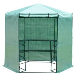 Outsunny Hexagon Walk-in 3-Tier Portable Greenhouse
