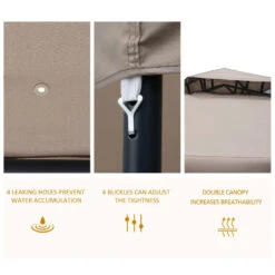 Outsunny Outdoor Gazebo 295L X 295W X 263Hcm-Taupe -Home Furnishing Serie Shop RTkbdf17dc2c183b1 jpg