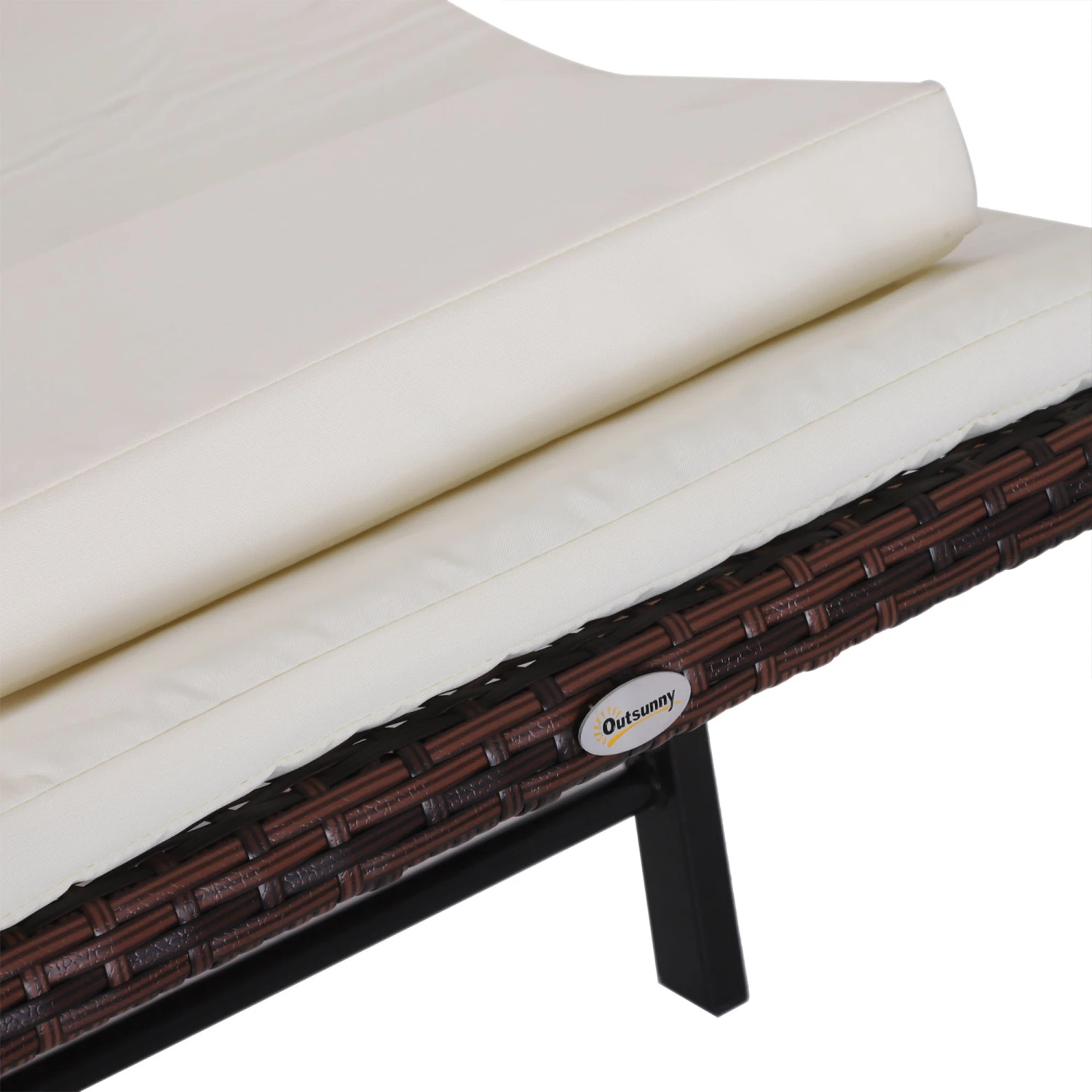 Outsunny Rattan Single Lounger - 8 Outsunny Rattan Single Lounger - - Image 8