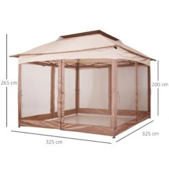 Outsunny 3 X 3(m) Pop Up Gazebo With Netting And Carry Bag, Party Tent Event Shelter For Garden, Patio - Khaki -Home Furnishing Serie Shop RuG25917e906693ed 6c8edc75 ba9c 4ca7 91b0 89fccfc7fb8b