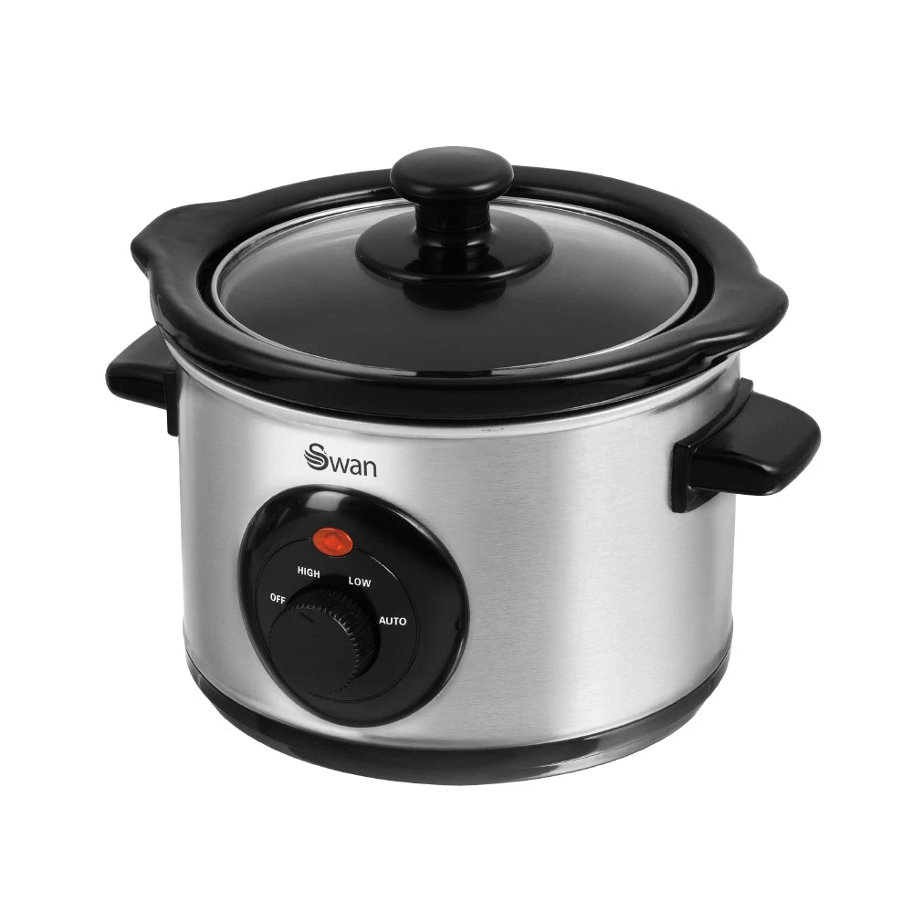 Swan Slow Cooker 1.5L - Stainless Steel 1 Swan Slow Cooker 1.5L - Stainless Steel