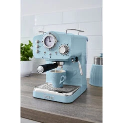 Swan Pump Espresso Coffee Machine - Blue -Home Furnishing Serie Shop SK22110BLN 12