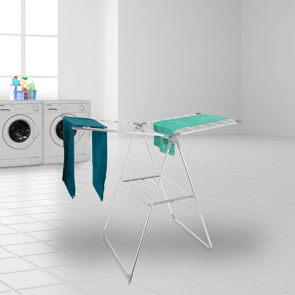 Ourhouse Winged Clothes Airer - Grey 2 Ourhouse Winged Clothes Airer - Grey - Image 2