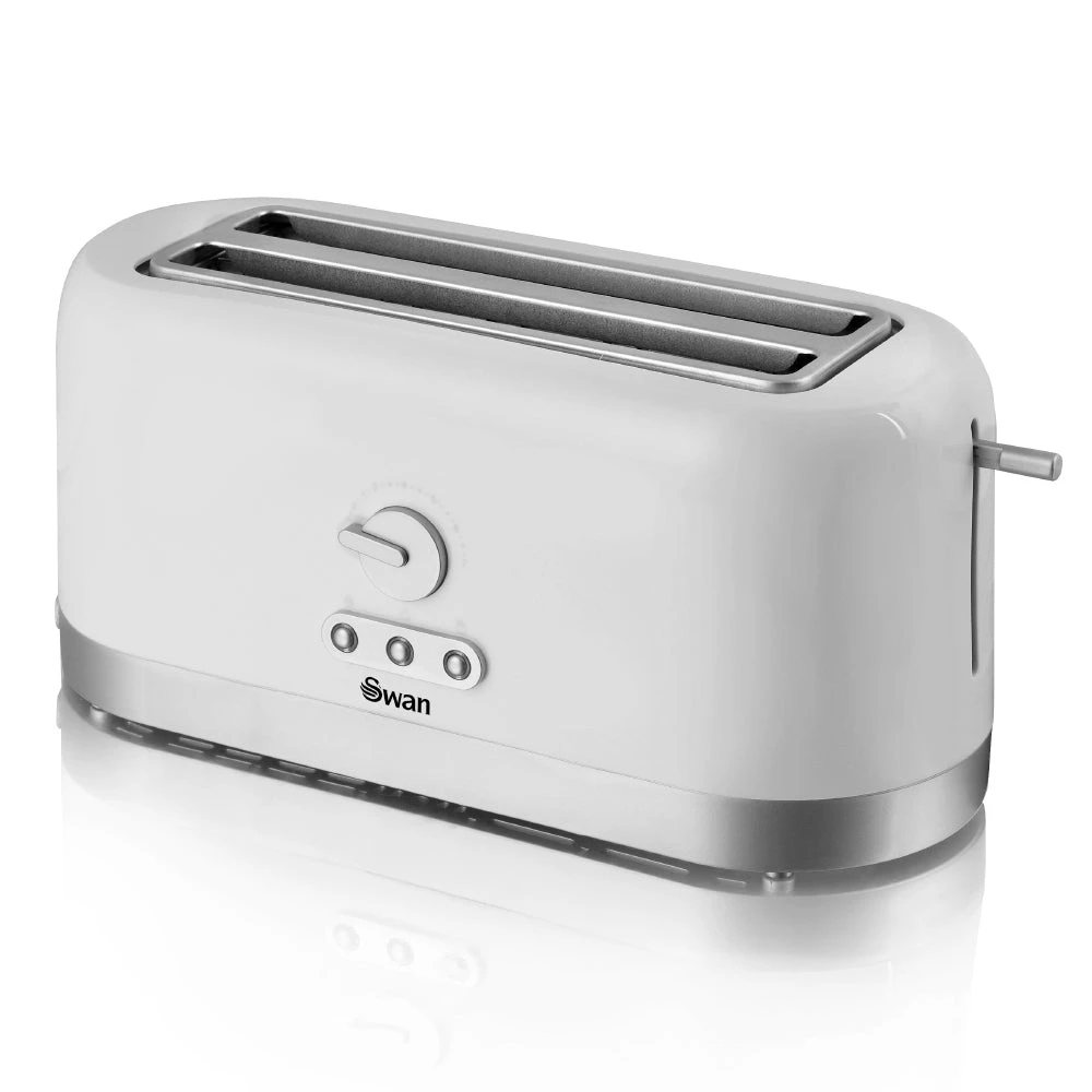 Swan Long Slot 4 Slice Toaster - White 1 Swan Long Slot 4 Slice Toaster - White