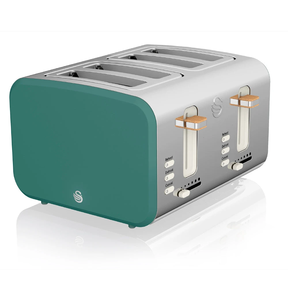 Swan Nordic 4 Slice Toaster - Green 1 Swan Nordic 4 Slice Toaster - Green