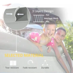 Outsunny Swimming Paddling Pool Round 274cm X 76cm - Grey -Home Furnishing Serie Shop SXHa0918035393b32 jpg