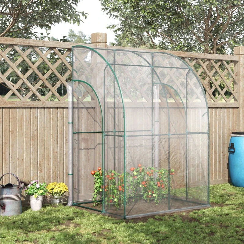 Outsunny Greenhouse Lean To 143x118x212 Cm - Clear 2 Outsunny Greenhouse Lean To 143x118x212 Cm - Clear - Image 2