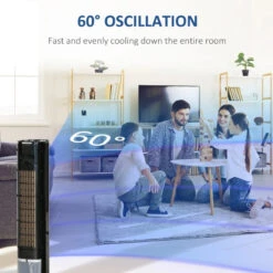 HOMCOM 42" Portable Air Cooler, Humidifier Evaporative Ice Cooling Fan Water Conditioner Unit With 3 Modes, 3 Speed, Remote Controller, Timer, Oscillating For Home Quiet Bedroom, Black -Home Furnishing Serie Shop SuLd4d17fb5e7f945 jpg