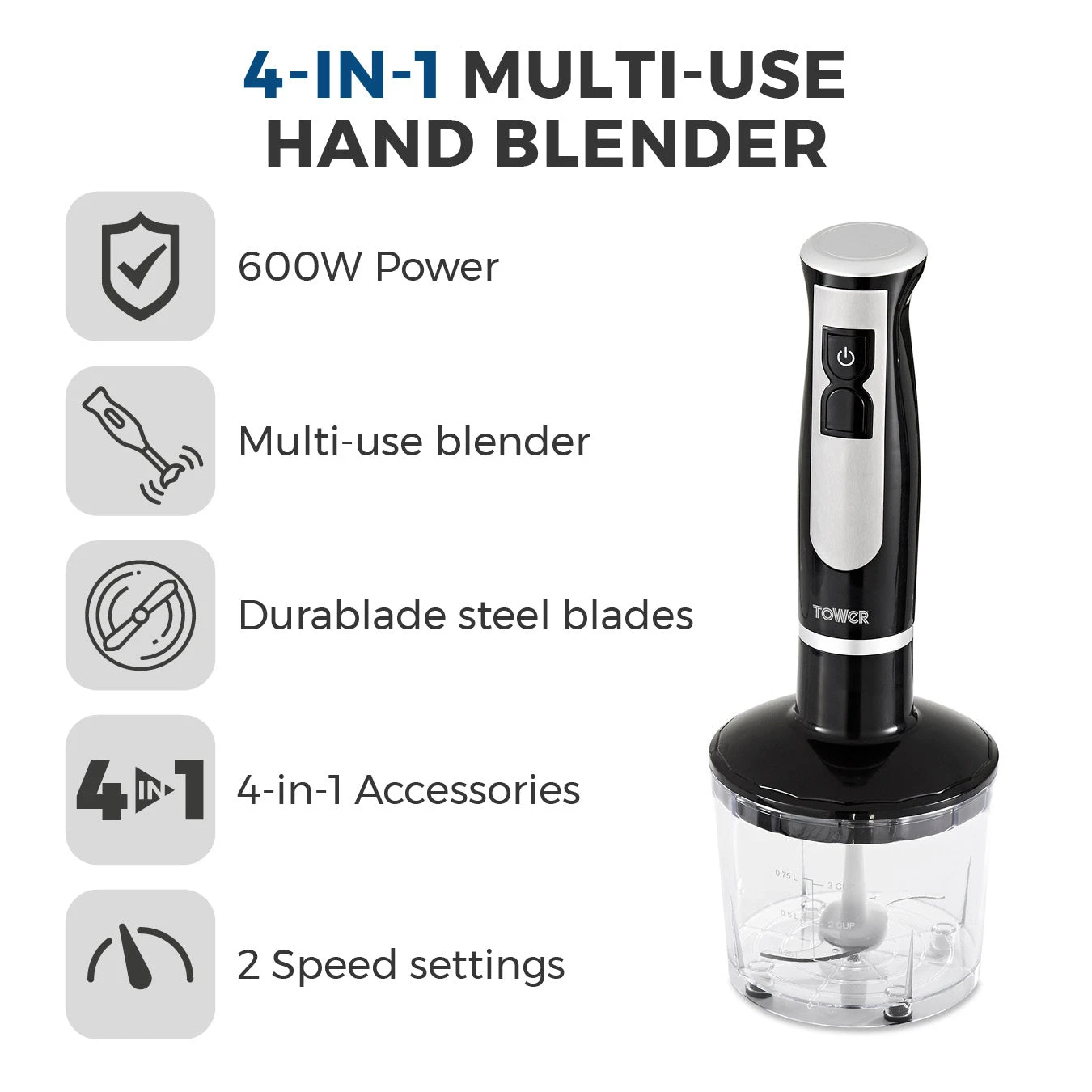 Tower 4 -in-1 Hand Blender 2 Tower 4 -in-1 Hand Blender - Image 2