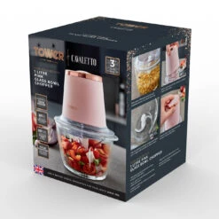 Tower Cavaletto 350W 1 Litre Glass Mini Chopper - Pink -Home Furnishing Serie Shop T12058PNK 09