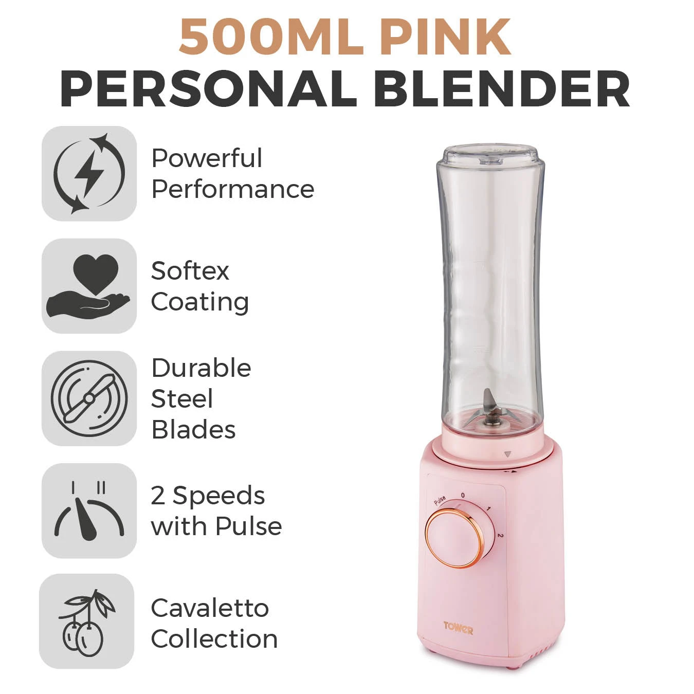 Tower Cavaletto 300W Personal Blender - Pink 2 Tower Cavaletto 300W Personal Blender - Pink - Image 2