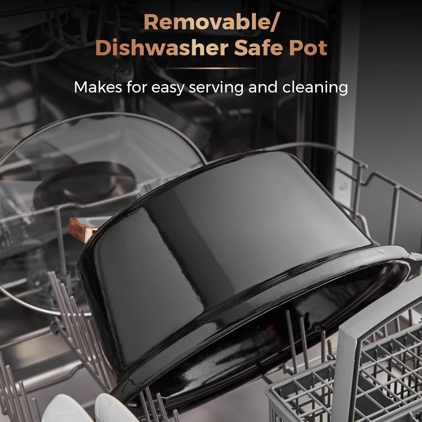 Tower Cavaletto 3.5 Litre Slow Cooker - Black 6 Tower Cavaletto 3.5 Litre Slow Cooker - Black - Image 6