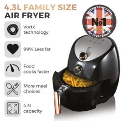 Tower Manual Air Fryer 4.3L - Rose Gold 17 Tower Manual Air Fryer 4.3L - Rose Gold -Home Furnishing Serie Shop T17021RG 02 a90e5741 0f49 4fa6 b715 b5b96f037a5f