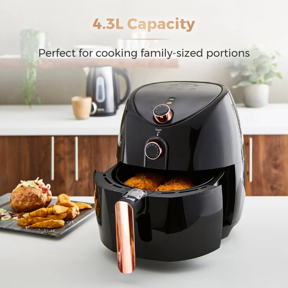 Tower Manual Air Fryer 4.3L - Rose Gold 2 Tower Manual Air Fryer 4.3L - Rose Gold - Image 2