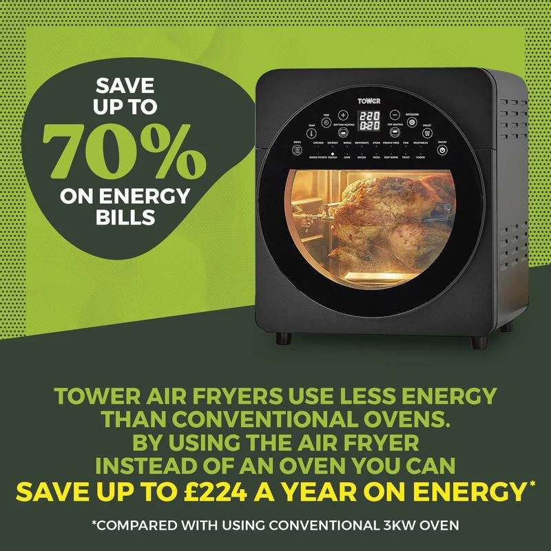 Tower Vortx Air Fryer Oven 14.5L - Black 8 Tower Vortx Air Fryer Oven 14.5L - Black - Image 8