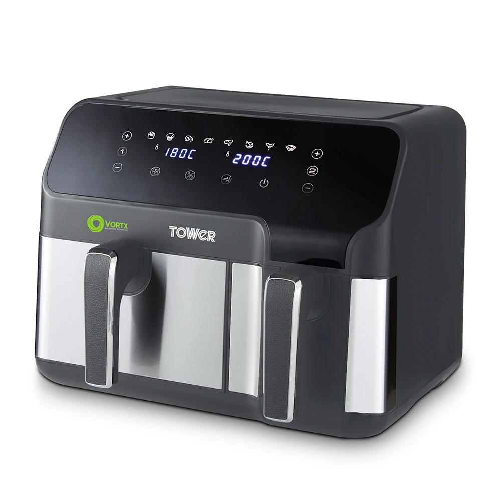 Tower Vortx Eco Duo Basket Air Fryer 8.5L - Grey 13 Tower Vortx Eco Duo Basket Air Fryer 8.5L - Grey - Image 13